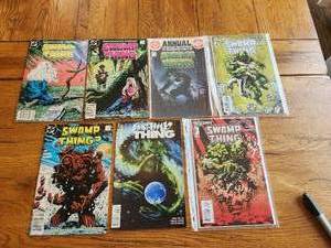 lot 41 image: Vintage lot of 7 - DC Comics - Swamp Thing - vintage selection of years