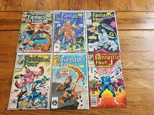 lot 43 image: Vintage lot of 6 - Marvel Comics - Fantastic Four - .75 cent vintage selection of years
