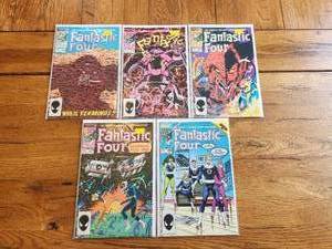 lot 45 image: Vintage lot of 5 -Marvel Comics - Fantastic Four - .60 & .65 cent vintage selection of years