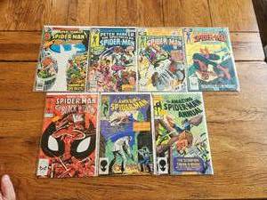 lot 57 image: Vintage lot of 7 - Marvel Comics - Spider-man - vintage selection of years