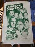 Vintage 1950's movie poster - Angels with Dirty Faces - 27" x 41" - James Cagney, Pat O'Brian, Humphrey Bogart - Has been professionally reserved with a linen backing (@ $150 to $275 process) - Very Nice poster - High Dollar item