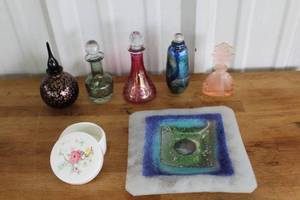 lot 23 image: collection of decorative glass perfume scent bottles and more see pictures for details