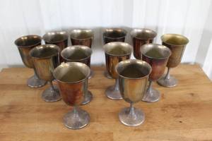 lot 37 image: vintage silver-plated goblets
