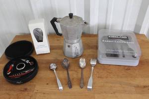 lot 73 image: vintage presidential commemorative spoons and Legacy brand wine tool set and more see pictures for details