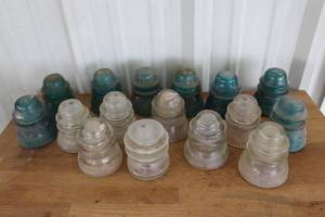 lot 116 image: collection of vintage glass insulators