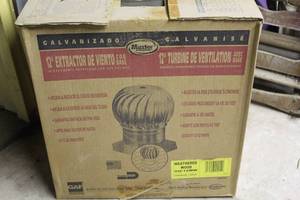 lot 128 image: GAF Master Flow 12-inch Galvanized Steel Internally Braced Dual-Bearing Wind Turbine ventilator