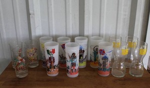 lot 143 image: vintage, frosted highball glasses  and more see pictures for details