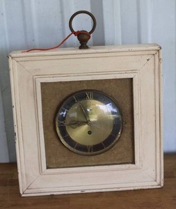 lot 156 image: vintage wall clock with key
