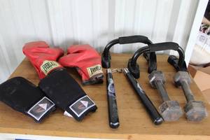 lot 169 image: collection of boxing and fitness equipment