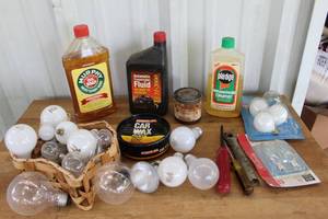 lot 177 image: collection of household maintenance items, including various types of light bulbs, cleaning solutions and more see pictures for details