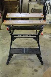 lot 401 image: Versatile Workstation Functions as a workbench, bench tool stand, vice, or sawhorse.