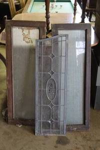 lot 415 image: antique stained glass windows