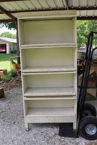 lot 421 image: vintage 4-stack barrister bookcase with glass door