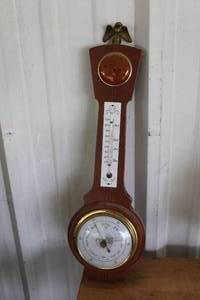 lot 426 image: vintage banjo-style weather station featuring a barometer, thermometer, and potentially a hygrometer