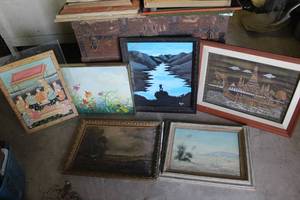 lot 448 image: collection of framed art pieces
