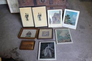 lot 450 image: collection of framed art pieces
