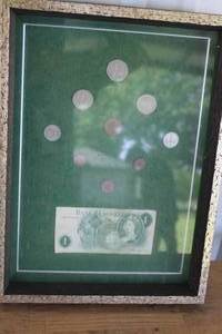 lot 451 image: framed  coin set from England