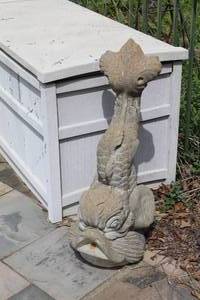 lot 469 image: vintage cast concrete Koi garden fountain sculpture