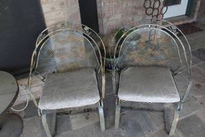 lot 488 image: wrought iron patio chairs