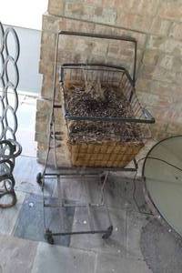 lot 487 image: wire  cart being used as a garden planter