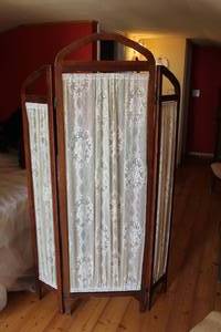 lot 494 image: antique wood and lace room divider screen