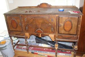 lot 528 image: antique Jacobean style buffet or sideboard