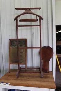 lot 538 image: wooden butler valet floor stand and washboard Decor and more see pictures for details