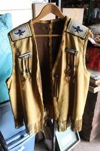 lot 576 image: vintage Carlos Meyer leather fringe vest