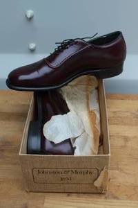 lot 645 image: black leather Johnston & Murphy dress shoes size 10 12