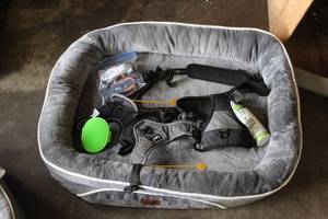 lot 686 image: Dog bed with extras training collar harness and more see pictures for details