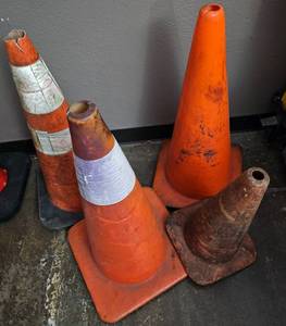 lot 221 image: Four Orange Safety Cones