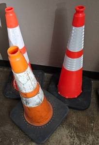 lot 222 image: Three Orange Safety Cones