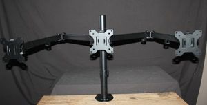 lot 60 image: Triple monitor desk mount stand with Articulating Arms