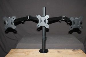 lot 58 image: Triple monitor desk mount stand with Articulating Arms