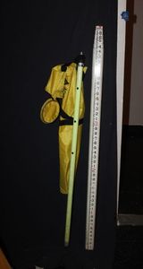 lot 64 image: Crain 25ft Fiberglass Telescopic measure pole and Prism Pole with carry Bag