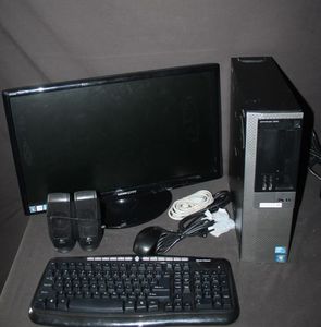lot 73 image: Computer System with Dell Optiplex 980 Tower, Gearhead Keyboard, and more