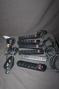 lot 103 image: Power strips and surge protectors with grounded outlets