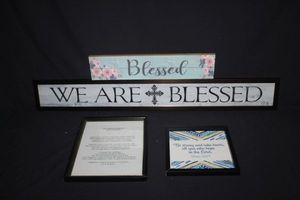 lot 136 image: Blessed Decor items