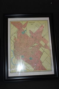 lot 141 image: Framed Dallas Map
