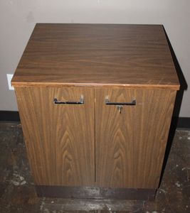 lot 156 image: Wooden CabinetStand no key Dimensions shown in photos