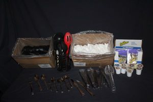 lot 170 image: Plastic forks and spoons, serving utensils, and more