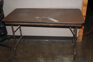 lot 217 image: Wood Top Folding 3-4ft table