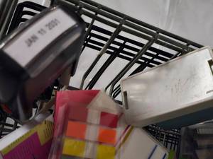 lot 190 image: Various Office supplies and paper holders