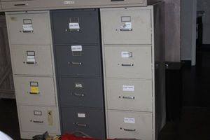 lot 244 image: Three 4 drawer file cabinets