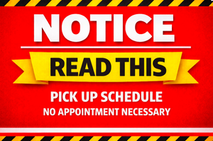 lot 6C image: NOTICE PICKUP IS SATURDAY MAY 16TH, 10 am - 4 pm, NO APPOINTMENT NECESSARY