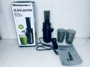 lot 16 image: EliteGourmet Compact Slow Juicer - In Condition As Shown - (READ)