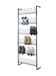 lot 32 image: new Other MyGift 70 Metal Wall Mounted Black Shoe RackOrganizer For EntrywayCloset With 36 Hooks, Holds Up To 18 Pairs - As Shown - (READ)