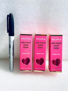 lot 35 image: Lot Of 3 - New Moira Love Steady Liquid Blush Radiant Finish, #05 So Cute, 0.17 oz. Each - As Shown