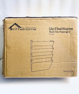 lot 37 image: New Open Box 1In The Home 7 Pack Wall File Organizer, Black - As Shown