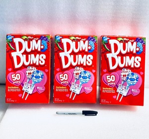 lot 40 image: Lot Of 3 - New Dum Dums 150 Pops, 75 Friend Cards & 3 Teacher Card Total - As Shown - (READ)